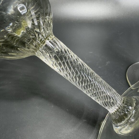 Vintage Venetian Barware Glasses Clear Optic Italian Glass Martini Cups Set 2 - Picture 5 of 13